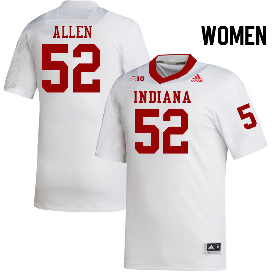 Women #52 Clayton Allen Indiana Hoosiers College Football Jerseys Stitched-White